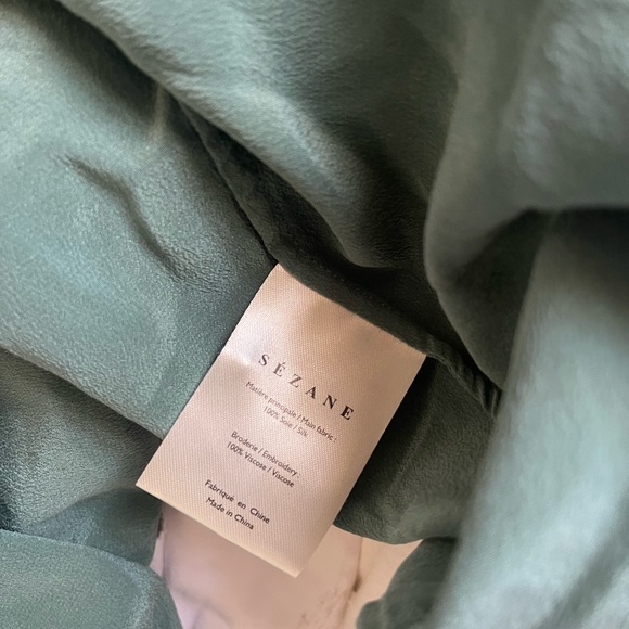 Sézane Elegant Teal Ruffle Blouse - Picture 5 of 6